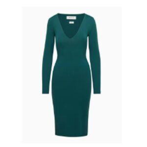 BNWT Babaton Contour V-Neck Longsleeve Dress - Monarch Teal